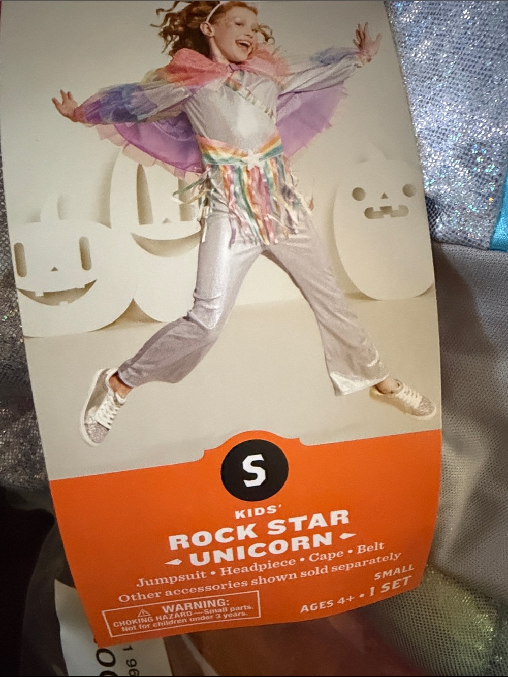 Kids' Rock Star Unicorn Costume - Silver with Rainbow Accents